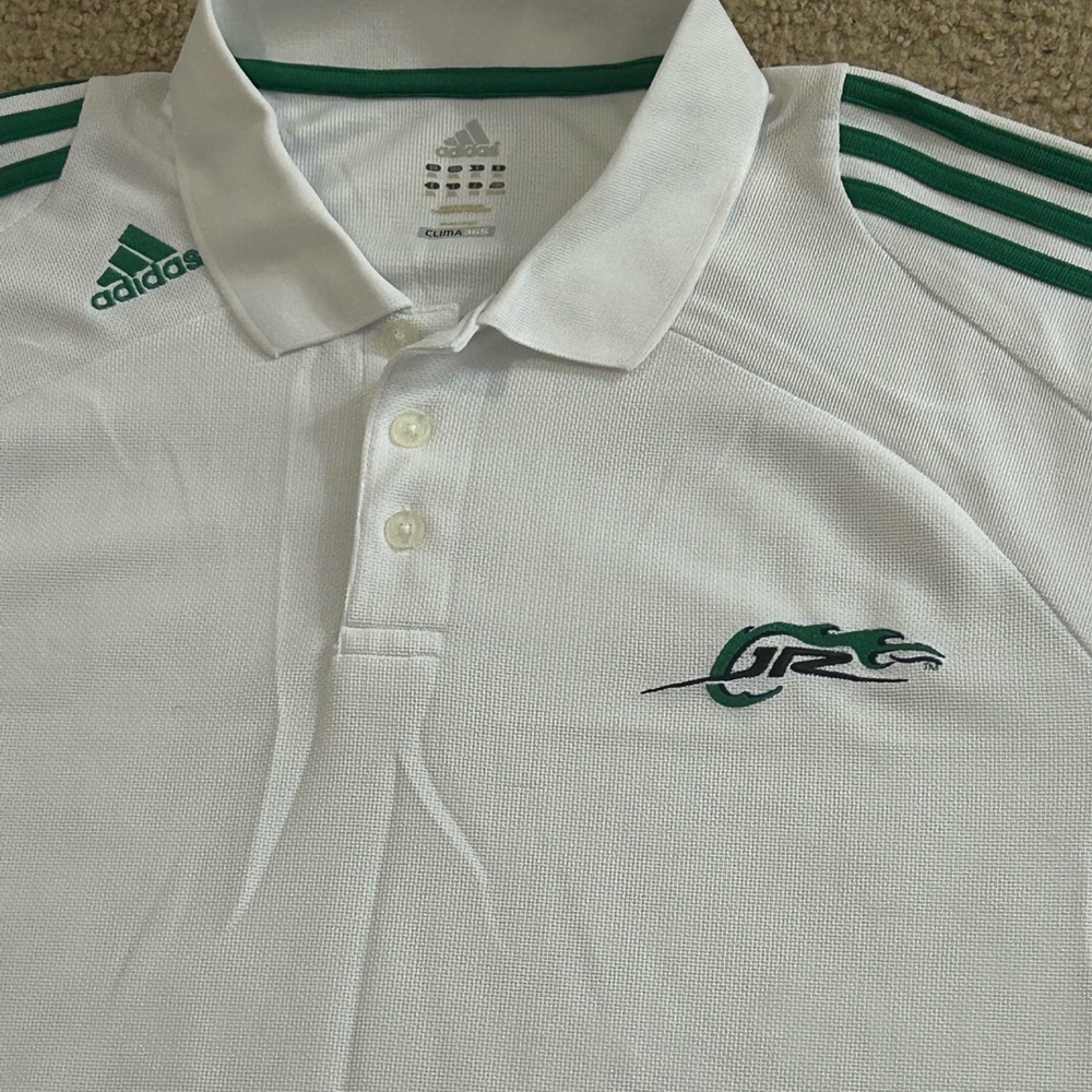 Adidas Dale Jr Racing Short Sleeve Polo Shirt Men’s 2XL White 3 Stripe - Picture 11 of 11